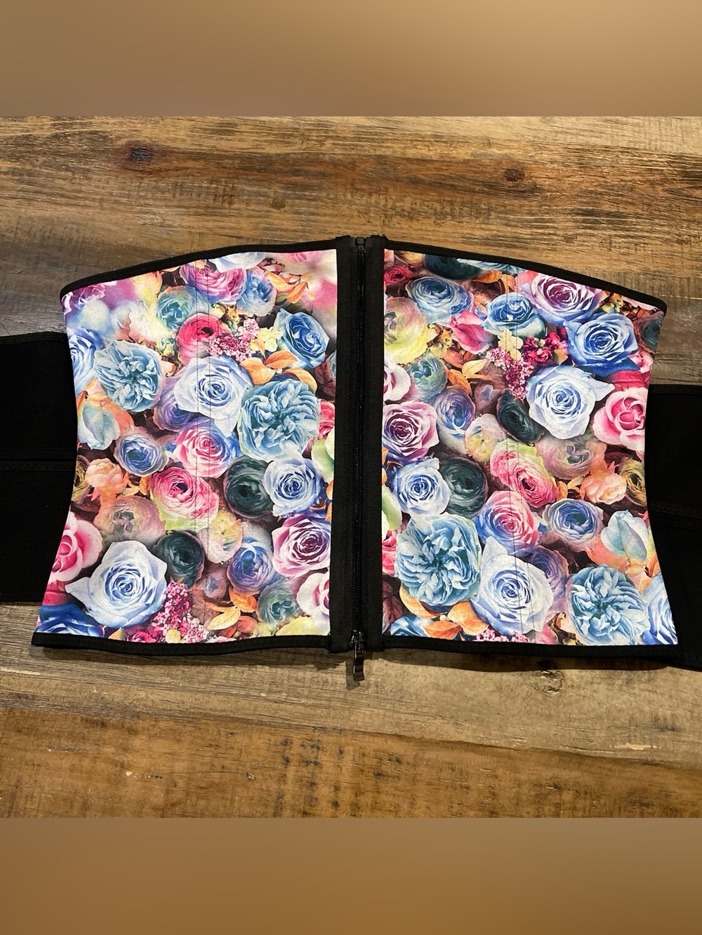 Floral Multicolor Waist Trainer with Front Zip